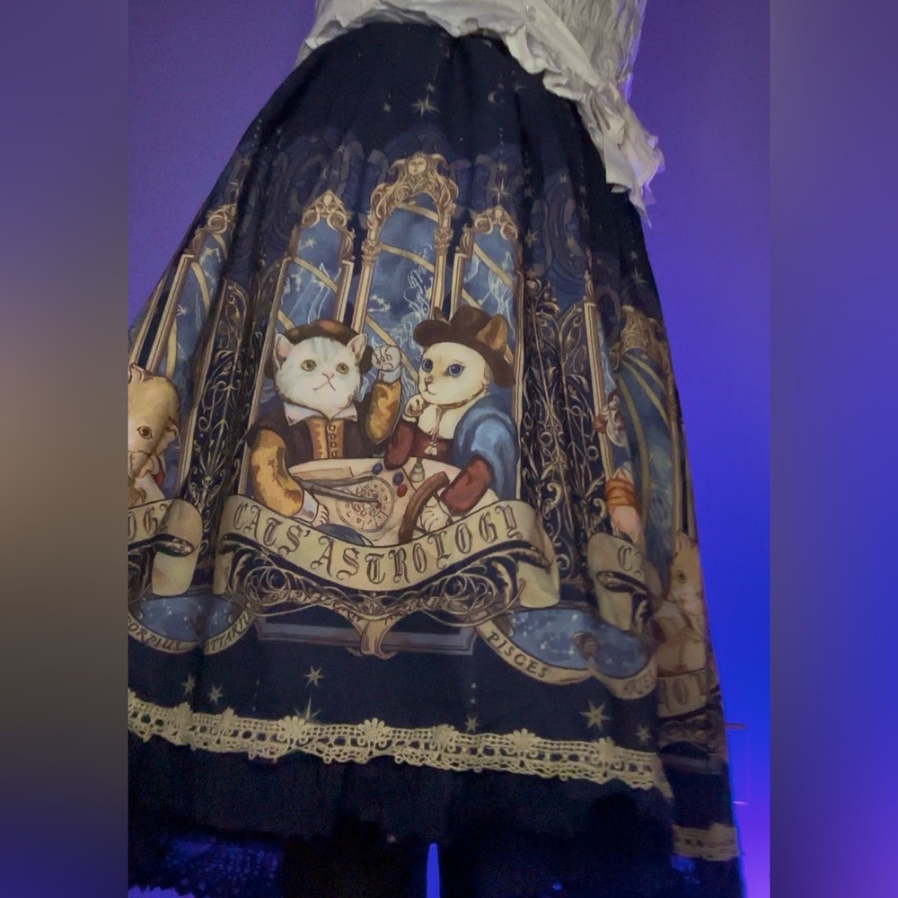Cats ‘ Astrology Lolita Skirt from Honey Honey ( Limited Edition ) lace …